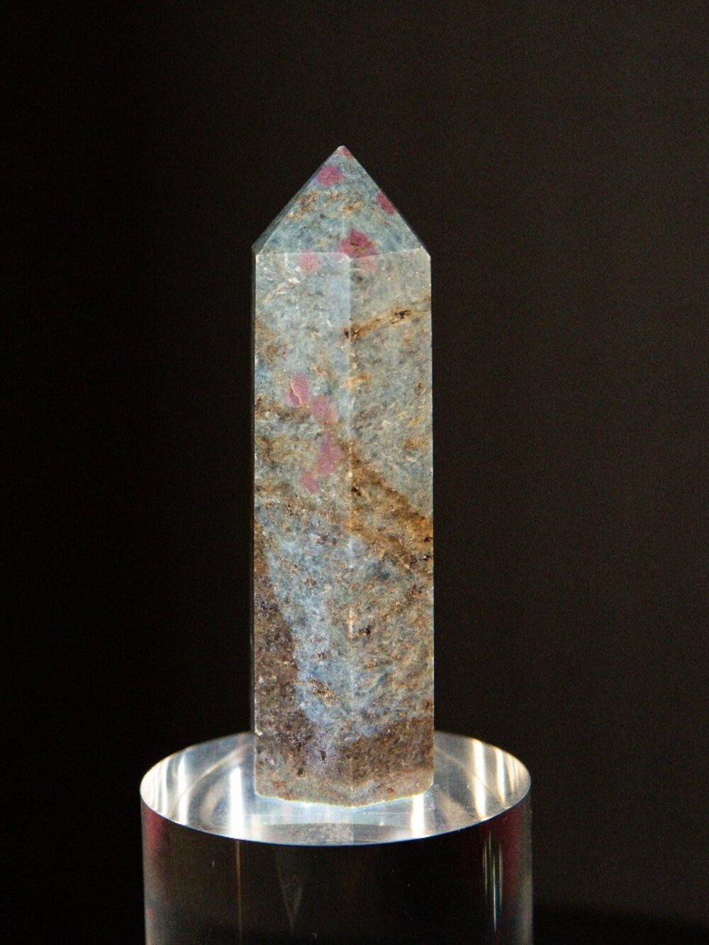Genuine Ruby in Kyanite Crystal Tower Point Polished Healing Stone 3.2”